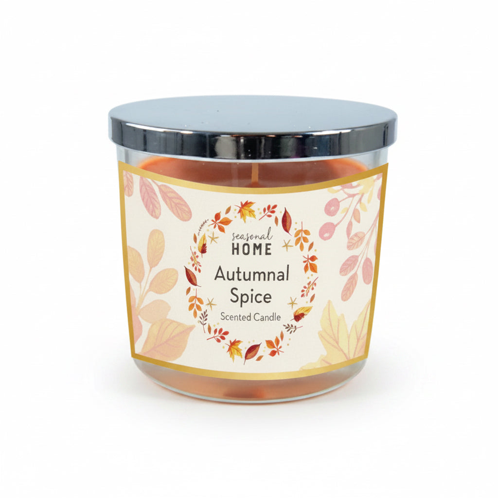Autumnal spiced candle with mirrored lid